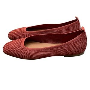 Lucky Brand Daneric Flats Shoes Cushioned Footbed Knit Burnt Orange Size 8-1/2